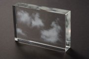 Miya Ando, <i>Kumo Cloud,</i> 2017, Ink and Glass, 4 x 6 x 1.75 Inches, Edition of 5