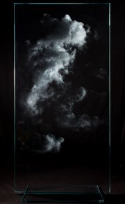 Miya Ando, <i>Kumo (Cloud) 60.30.3,</i> 2017 (Back), Solid Glass Sculpture, 60 x 30 Inches, 12 x 24 Inches Base