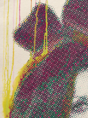 Monica Lundy, "Bunny," 2024 (detail view), gouache on Khadi paper, 33 x 32.5 inches (framed)