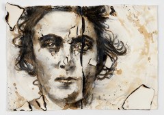 Monica Lundy, <i>Armidia,</i> 2017 , Coffee, Burned Paper and Charcoal on Khadi Paper,  31 x 43 x 3 Inches (Unframed)
