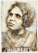 Monica Lundy, <i>Ilde,</i> 2018, Coffee, Burned Paper and Charcoal on Khadi Paper, 53 x 37 x 2 Inches