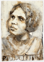 Monica Lundy, Ilde, 2018, Coffee, Burned Paper and Charcoal on Khadi Paper, 53 x 37 x 2 Inches