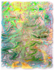 Chris Natrop, <i>Matrix Nouveau 1,</i> 2018, acrylic and glitter on cut paper, 50 x 42 inches (unframed)