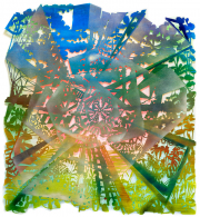 Chris Natrop, Crystal Fern Fold, 2021, acrylic on cut paper, 60 x 66 inches (unframed)