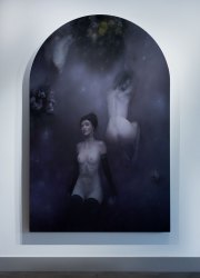 Peter Halasz, Portal I, 2017, Oil on Panel, 83 x 54 Inches