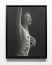 Peter Halasz, "Midnight Halo," 2021, charcoal on paper 25.5 x 33.5 inches (framed)