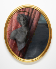 Peter Halasz, "Tiepolo Pink," 2024, oil on panel, 44.5 x 37 inches (framed)