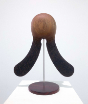 Eiichi Tsujino, Cornubeni, 2022, muku tree with rosewood and stainless pedestal, 14.5(w) x 7.5(d) x 18(h) inches
