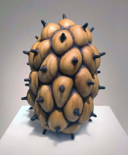 Eiichi Tsujino <i>Cophola,</i> 2023, camphor tree, beech tree, 10(w) x 10.5(d) x 16.5(h) inches