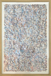 Mark Perlman, <i>Hike,</i> 2021, oil on paper, 40 x 25 inches (framed)