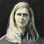 Ray Turner, <i>Woman no. 3,</i> 2019, Oil on Glass, 20 x 20 Inches