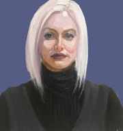 Ray Turner, <i>Woman no. 7,</i> 2019, Oil on Glass, 20 x 20 Inches