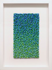 Robert Sagerman, "3,221," 2022, silicone and pigment on paper, 28 x 16 inches (framed)