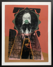 Rodney Ewing and Tahiti Pehrson, All Cried Out (George Floyd), 2020, silkscreen on Hand-cut Paper on Wood, 29.75 x 24 inches