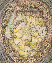 Claire Burbridge, Thorn Bush Dreaming of Being a Rose, 2018, Pen and Ink, Gouache on Paper, 46 x 40 Inches