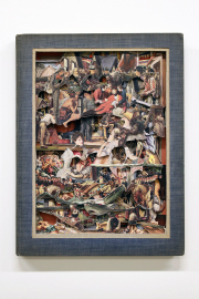 Brian Dettmer, "Modern America Aint," 2025, hardcover book, acrylic varnish, 15.25 x 11.5 x 1.125 inches