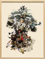 Barbara Wildenboer, "Folly: Blindsided I," 2018, bookpage sculpture, collage, 37.5 x 27 inches