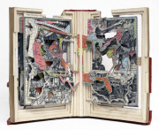 Brian Dettmer, "The De of America," 2022, hardcover book, acrylic varnish, 9.5 x 11 x 5 inches