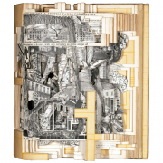 Brian Dettmer, "The New March of Democracy," 2015, hardcover book, acrylic varnish, 9 x 7 x 3 inches