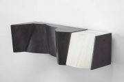 Andrew Hayes, "Canyon," 2020, fabricated steel and book pages, 5.5 x 19 x 7.5 inches
