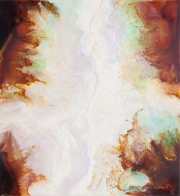 Suzan Woodruff, <i>Space Rain I,</i> 2017, Acrylic on Acrylic Panel, 26 x 24 Inches