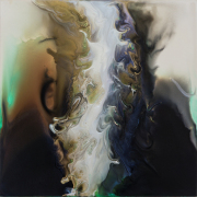Suzan Woodruff, <i>Peacock,</i> 2015, Acrylic on Panel, 16 x 16 Inches